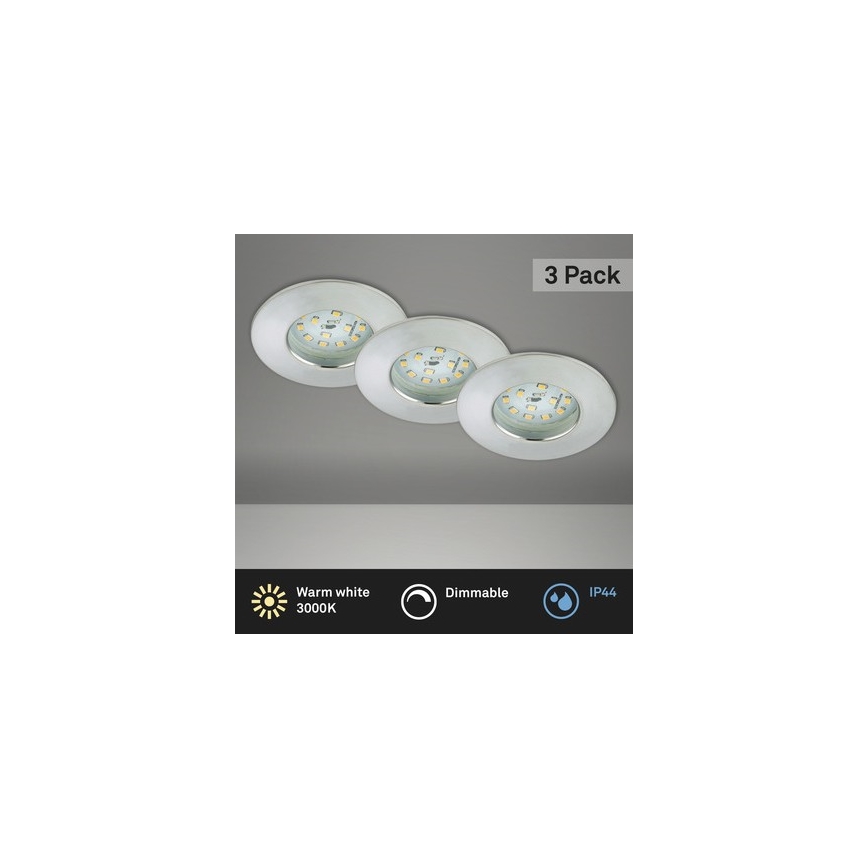 Briloner 8316-039-KOMPLEKTS 3x LED Aptumšojama iegremdējama vannas istabas lampa LED/5,5W/230V IP44