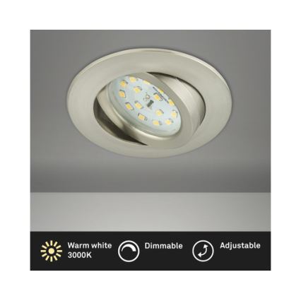 Briloner 8317-012 - LED spilgtuma regulējams vannas istabas iebūvējamais gaismeklis LED/5,5W/230V IP23 matēts hroms