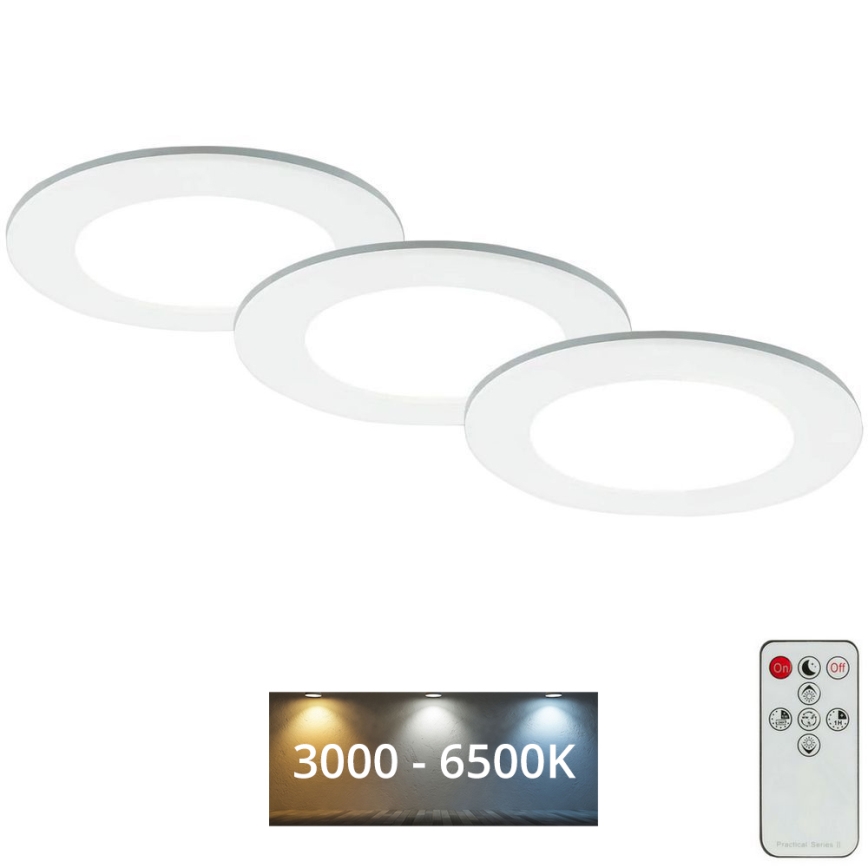 Briloner - KOMPLEKTS 3x LED Aptumšojama iegremdējama vannas istabas lampa LED/4,8W/230V 3000-6500K IP44 + tālvadības pults