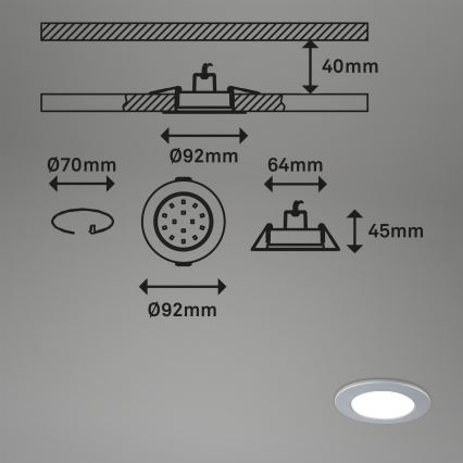 Briloner - KOMPLEKTS 3x LED Aptumšojama iegremdējama vannas istabas lampa LED/4,8W/230V 3000-6500K IP44 + tālvadības pults