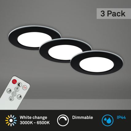 Briloner - KOMPLEKTS 3x LED Aptumšojama iegremdējama vannas istabas lampa LED/4,8W/230V 3000-6500K IP44 + tālvadības pults