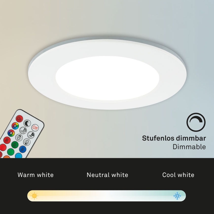 Briloner - KOMPLEKTS 3x RGBW LED Aptumšojama iegremdējama vannas istabas lampa LED/4,8W/230V 3000-6500K IP65 + tālvadības pults