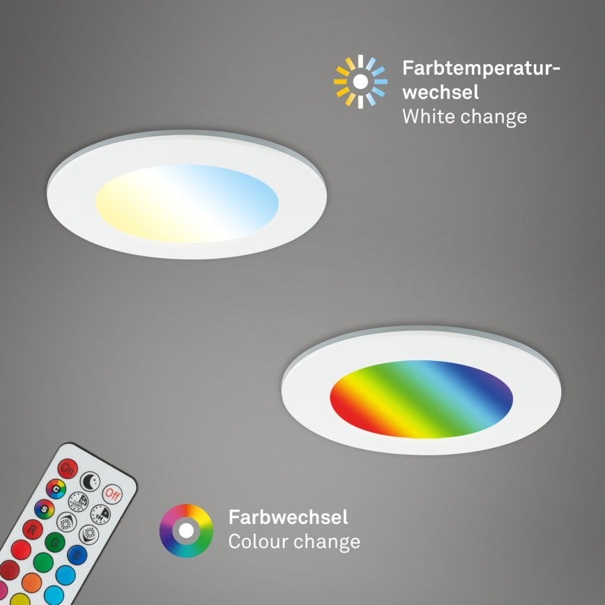Briloner - KOMPLEKTS 3x RGBW LED Aptumšojama iegremdējama vannas istabas lampa LED/4,8W/230V 3000-6500K IP65 + tālvadības pults