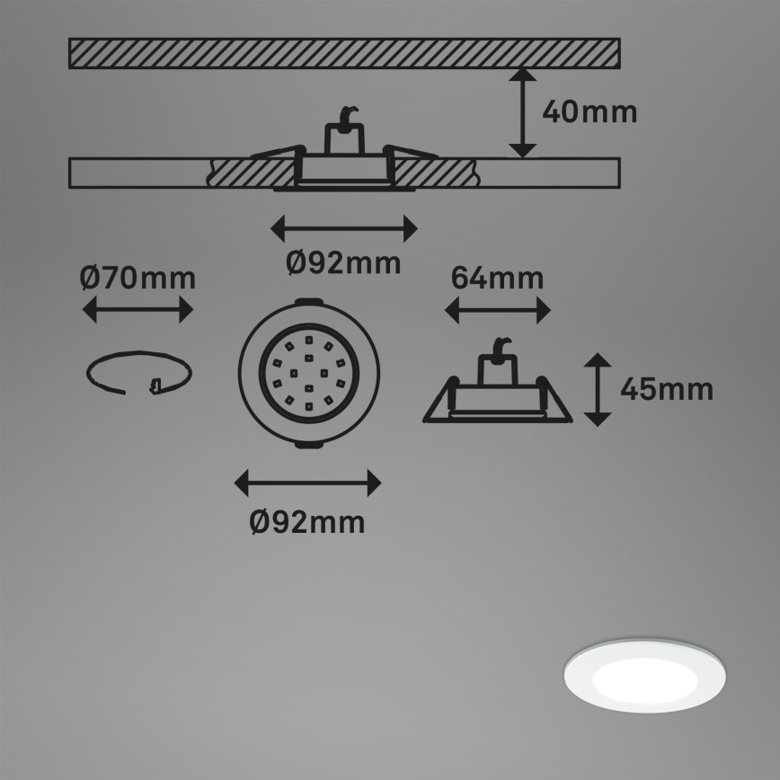Briloner - KOMPLEKTS 3x RGBW LED Aptumšojama iegremdējama vannas istabas lampa LED/4,8W/230V 3000-6500K IP65 + tālvadības pults