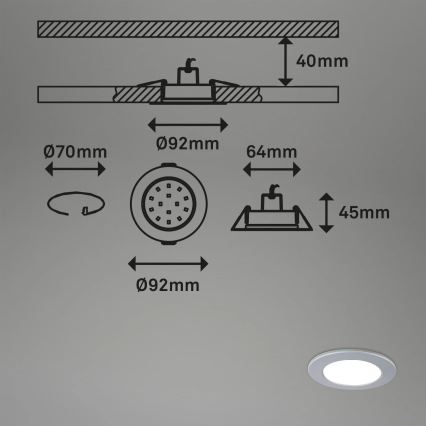 Briloner - KOMPLEKTS 3x LED RGBW Aptumšojama vannas istabas piekaramo griestu lampa LED/4,8W/230V 3000-6500K IP65 + tālvadības pults