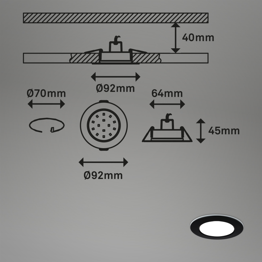 Briloner - KOMPLEKTS 3x LED RGBW Aptumšojama vannas istabas piekaramo griestu lampa LED/4,8W/230V 3000-6500K IP65 + tālvadības pults