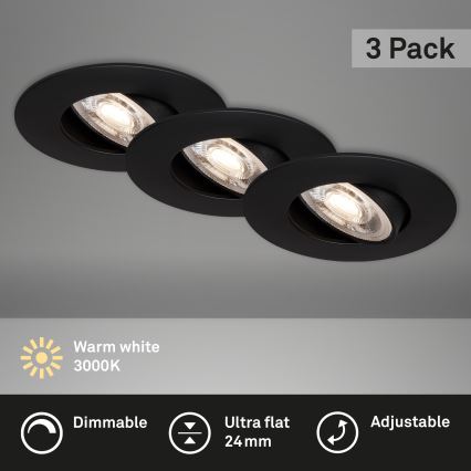 Briloner - KOMPLEKTS 3x LED Aptumšojams vannas istabas lampa LED/4,9W/230V IP23