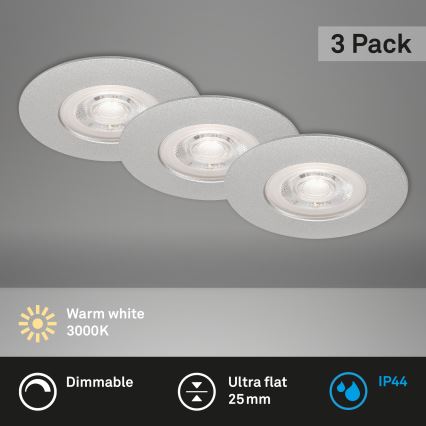 Briloner - KOMPLEKTS 3x LED Aptumšojams vannas istabas lampa LED/4,9W/230V IP44