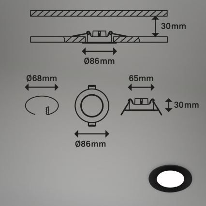 Briloner - KOMPLEKTS 3x LED Iegremdējama vannas istabas lampa LED/3W/230V IP23