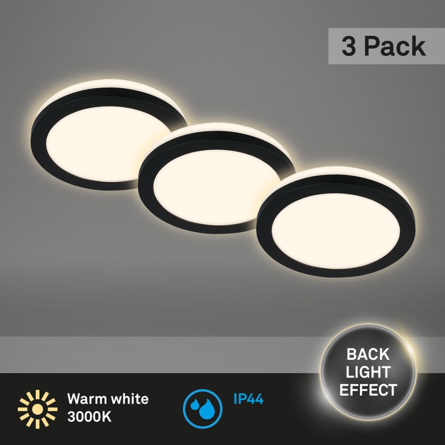 Briloner - KOMPLEKTS 3x LED Iegremdējama vannas istabas lampa LED/3W/230V IP44