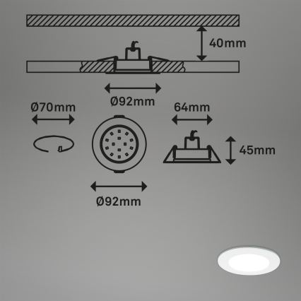 Briloner - KOMPLEKTS 3x LED Aptumšojama iegremdējama vannas istabas lampa LED/4,8W/230V 3000-6500K IP44 + tālvadības pults