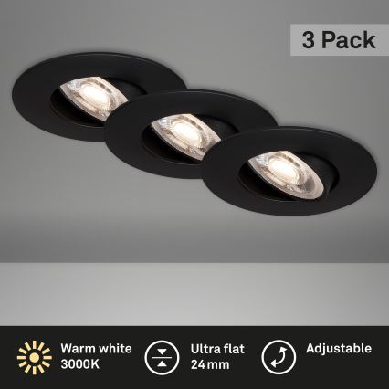 Briloner - KOMPLEKTS 3x LED Iegremdējama vannas istabas lampa LED/4,9W/230V IP23