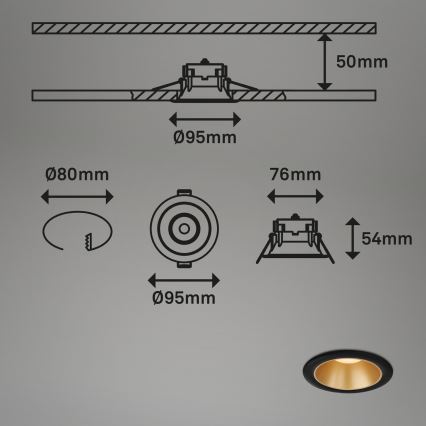 Briloner - KOMPLEKTS 3x LED Iegremdējama vannas istabas lampa LED/4,9W/230V IP44