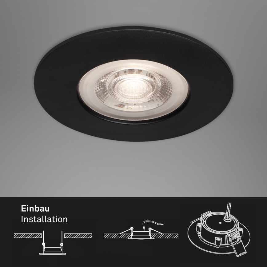 Briloner - KOMPLEKTS 3x LED Iegremdējama vannas istabas lampa LED/4,9W/230V IP44 melna