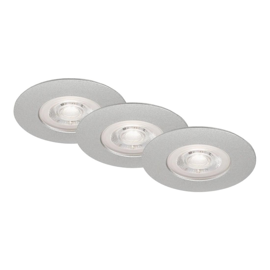 Briloner- KOMPLEKTS 3x LED Iegremdējama vannas istabas lampa LED/4,9W/230V IP44 sudraba