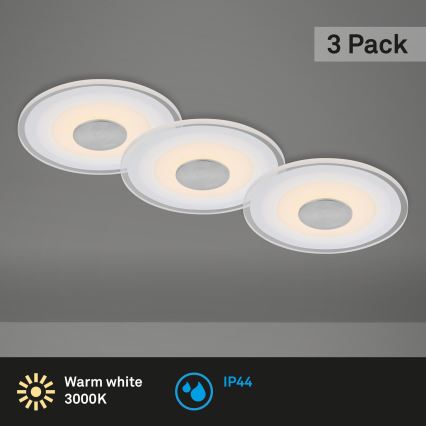 Briloner - KOMPLEKTS 3x LED Iegremdējama vannas istabas lampa LED/6W/230V IP44 hroms