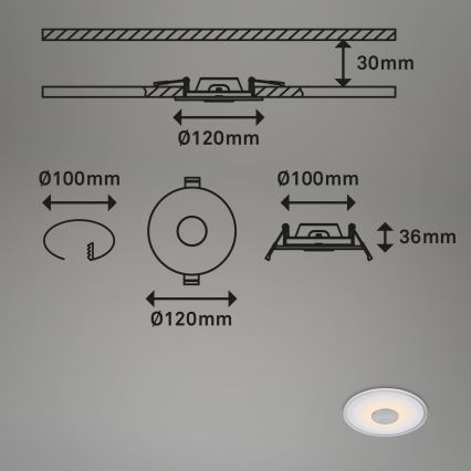 Briloner - KOMPLEKTS 3x LED Iegremdējama vannas istabas lampa LED/6W/230V IP44 hroms