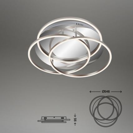 Briloner - LED Aptumšojama griestu lampa FRAMES LED/60W/230V spīdīgi hromēts