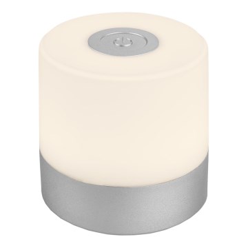 Briloner - LED ar regulējamu spilgtumu, uzlādējama āra galda lampa ar skārienvadību LED/2W/5V 2700K IP44 1200 mAh matēts hroms