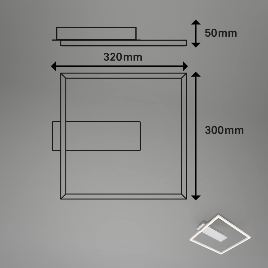 Briloner - LED griestu gaismeklis FRAME LED/14W/230V 3000K 30x32 cm matēts hroms