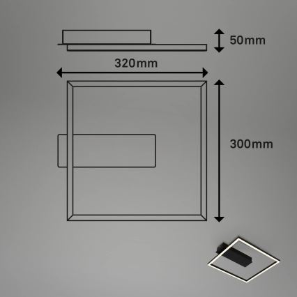 Briloner - LED griestu gaismeklis FRAME LED/14W/230V 3000K 30x32 cm melns