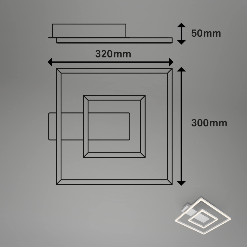 Briloner - LED griestu gaismeklis FRAME LED/22W/230V 3000K 30x32 cm matēts hroms