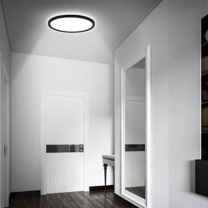 Briloner - LED vannas istabas griestu gaismeklis ar kustības sensoru MOVE LED/18W/230V IP44 Ø 29 cm melns