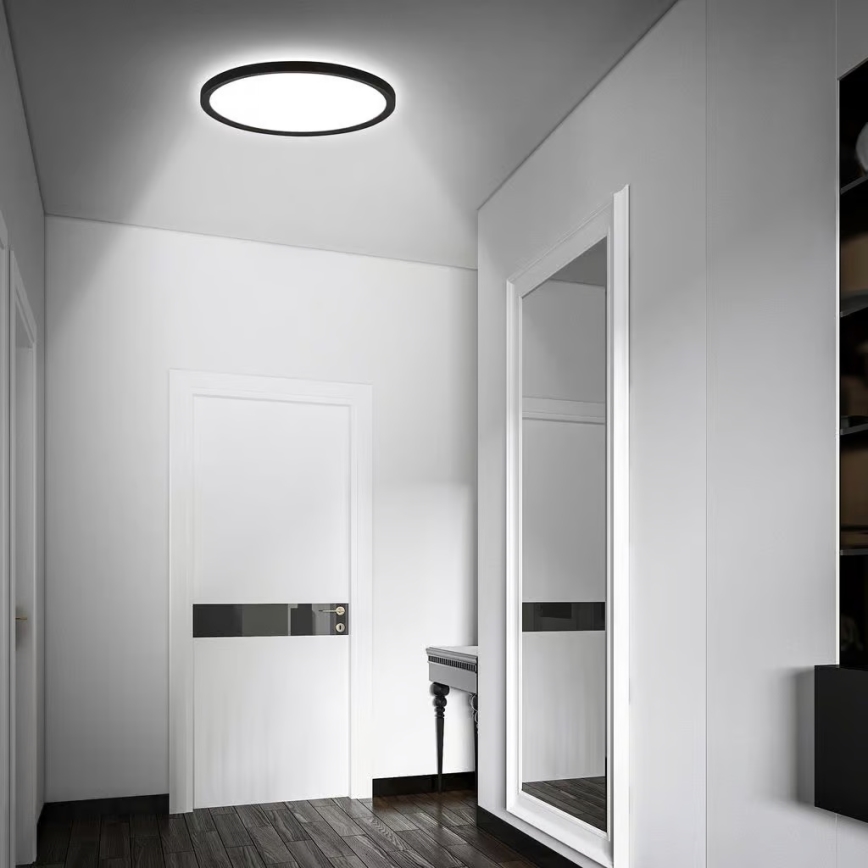 Briloner - LED vannas istabas griestu gaismeklis ar kustības sensoru MOVE LED/18W/230V IP44 Ø 29 cm melns