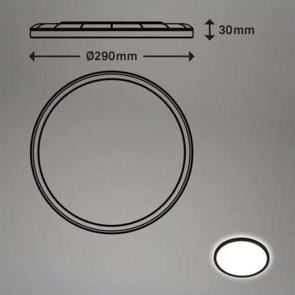 Briloner - LED vannas istabas griestu gaismeklis ar kustības sensoru MOVE LED/18W/230V IP44 Ø 29 cm melns