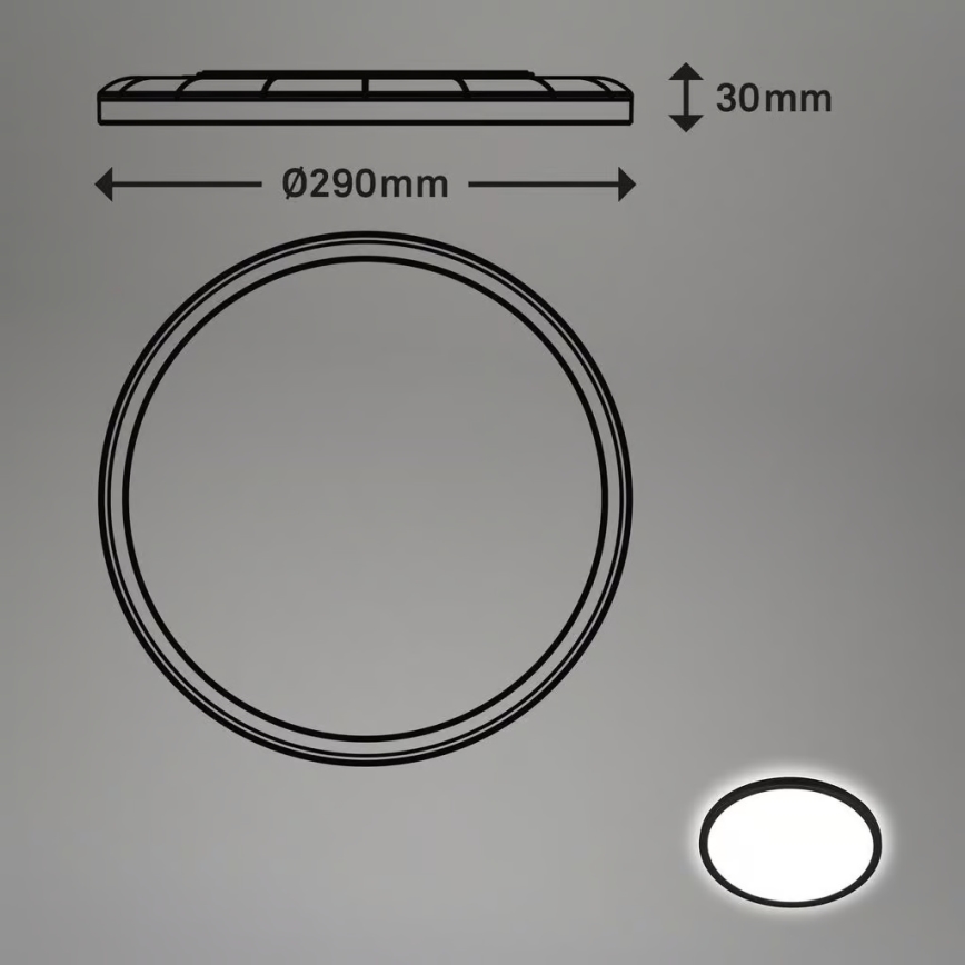 Briloner - LED vannas istabas griestu gaismeklis ar kustības sensoru MOVE LED/18W/230V IP44 Ø 29 cm melns