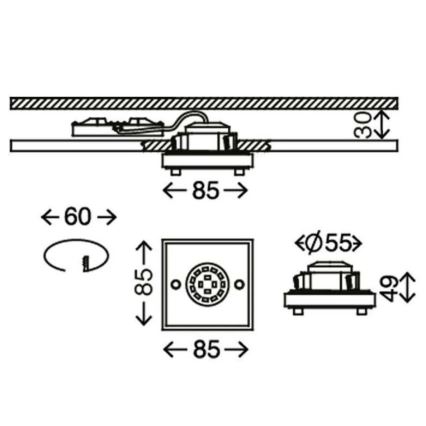 Briloner - LED Iegremdējama vannas istabas lampa ATTACH LED/5W/230V IP44