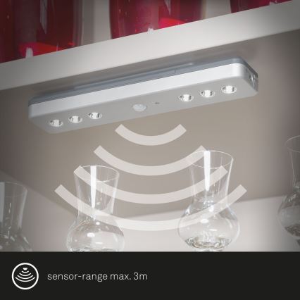 Briloner - LED Orientēšanās lampa ar sensors LERO LED/0,48W/6xAAA