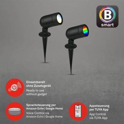 Briloner - LED RGBW Regulējams āra gaismeklis LED/4,4W/230V 2700/4000/6500K IP44 Wi-Fi Tuya