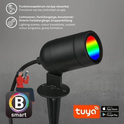 Briloner - LED RGBW Regulējams āra gaismeklis LED/4,4W/230V 2700/4000/6500K IP44 Wi-Fi Tuya