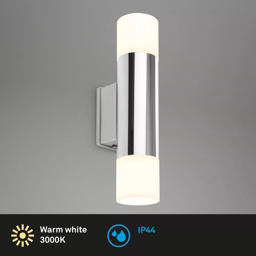 Briloner - LED vannas istabas sienas gaismeklis 2xGU10/4,8W/230V IP44 3000K spīdīgs hroms