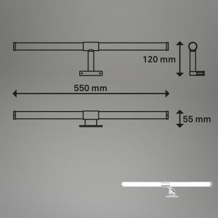 Briloner - LED spoguļa apgaismojums vannas istabai SALA LED/8W/230V 4000K IP44 55 cm