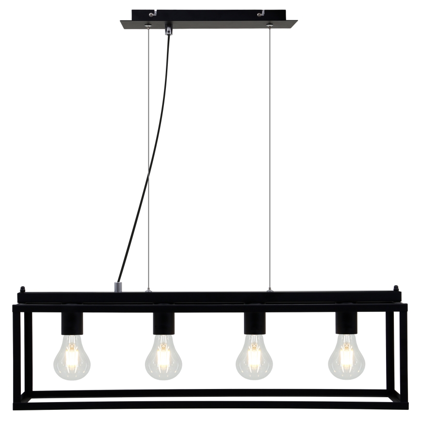 Briloner - Lustra ar auklu BLACK STEEL 4xE27/40W/230V