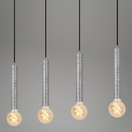 Briloner - Lustra ar auklu LONGA 4xE27/60W/230V sudraba