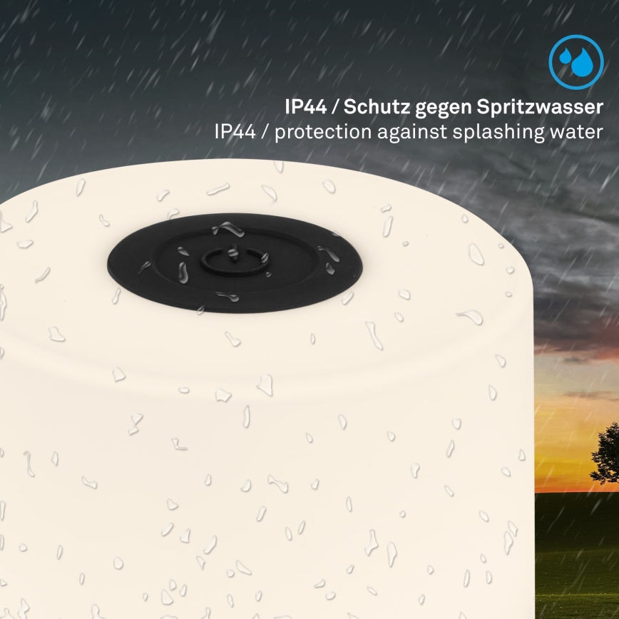 Briloner - LED regulējama, uzlādējama skārienjūtīga āra galda lampa LED/2W/5V 2700K IP44 1200 mAh melna