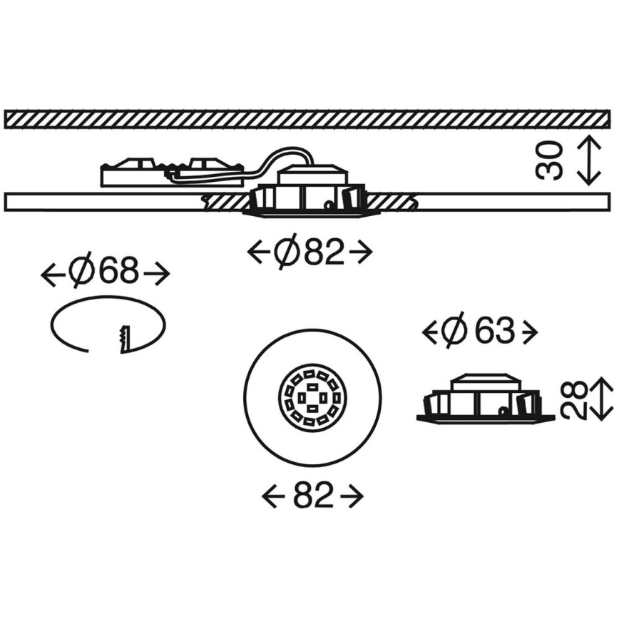 Briloner 7296-011 - LED Aptumšojama vannas istabas iegremdējama lampa ATTACH LED/6,5W/230V IP23 antracīta