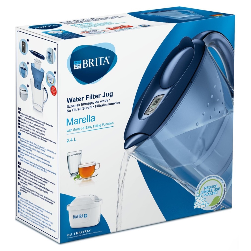 Brita - Ūdens filtra krūze Marella 2,4 l zila + 1 filtrs