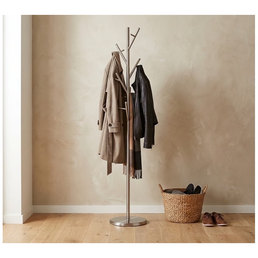 Brīvi stāvošs drēbju pakaramais 170x30 cm VERT sudraba