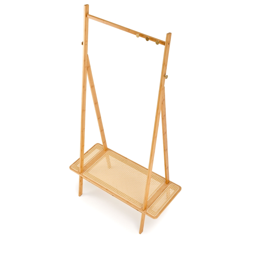 Brīvi stāvošs drēbju pakaramais LEGNO 168x68 cm, rotangs