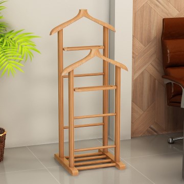 Brīvstāvošs drēbju pakaramais BIBI, brūns