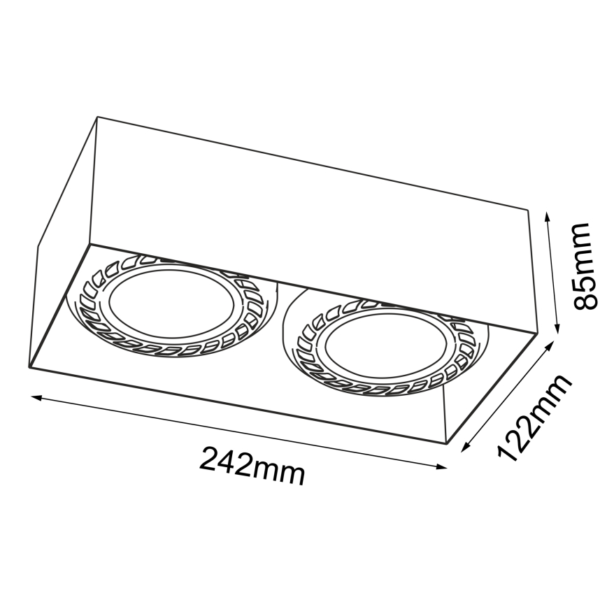 Brosline - punktveida gaismeklis 2xGU10/18W/230V melns