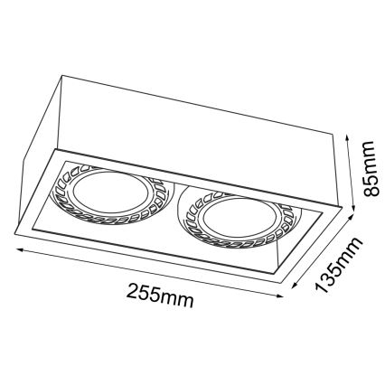 Brosline - Virziena gaismeklis 2xGU10/18W/230V balts
