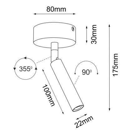 Brosline - Virziena gaismeklis 1xG9/2,5W/230V melns