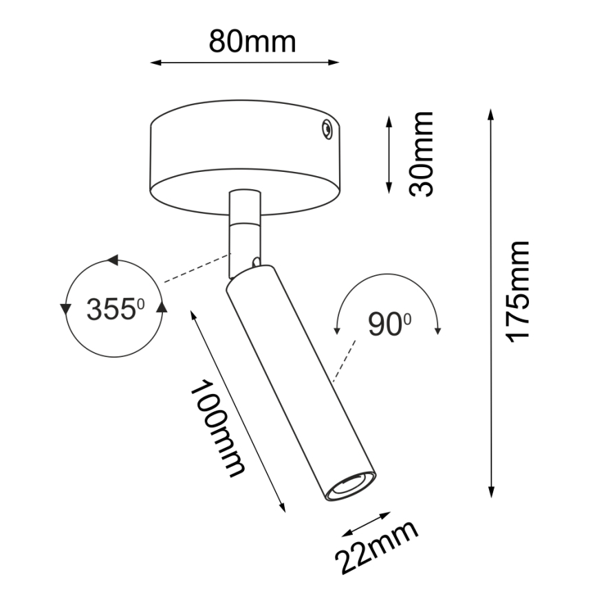Brosline - Virziena gaismeklis 1xG9/2,5W/230V melns