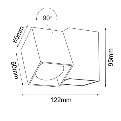 Brosline - sienas virziena gaismeklis 1xGU10/10W/230V melns