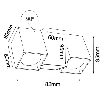 Brosline - Sienas spotgaismeklis 2xGU10/10W/230V balts